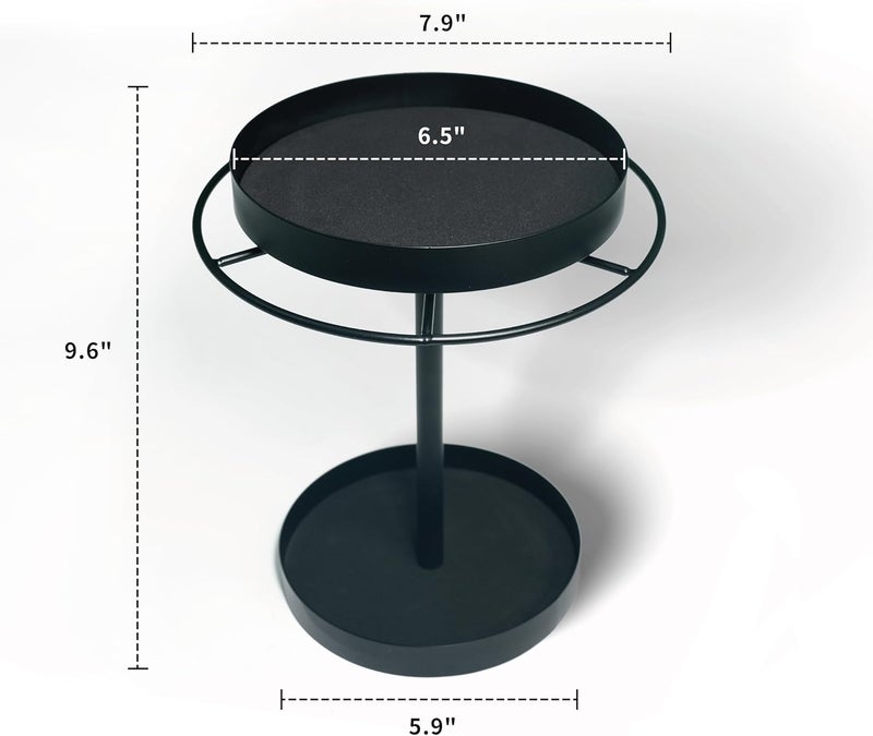 Red Ant Metal Sunglasses Organizer, 360° Rotating Glasses Holder Stand with Storage Tray and Jewelry Box, Eyeglasses Holder with Anti-Slip Pads for Tabletop, Desk, Dresser, Black - Image 2